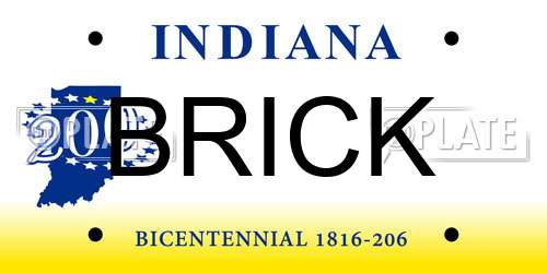 BRICK Indiana License Plate