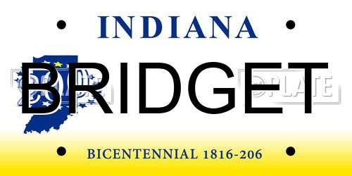 BRIDGET Indiana License Plate