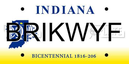 BRIKWYF Indiana License Plate