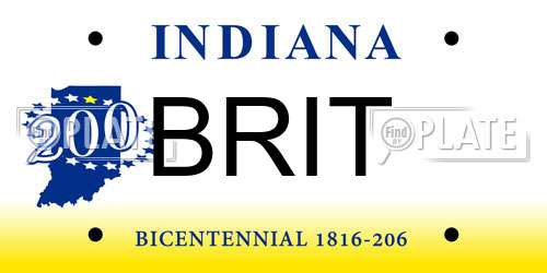 BRIT Indiana License Plate