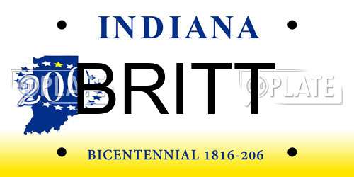 BRITT Indiana License Plate