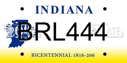 BRL444 Indiana License Plate