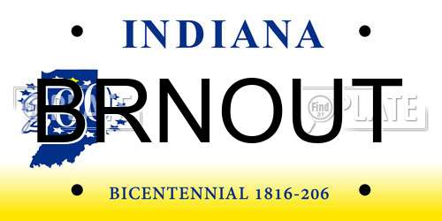 BRNOUT Indiana License Plate