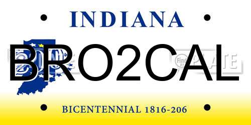 BRO2CAL Indiana License Plate