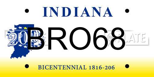 BRO68 Indiana License Plate