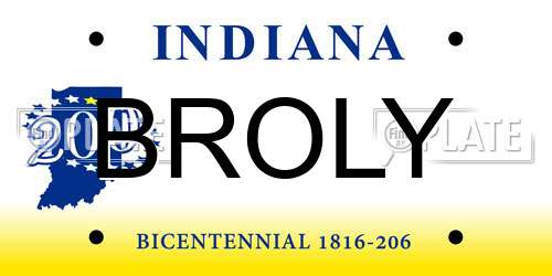 BROLY Indiana License Plate