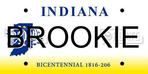 BROOKIE Indiana License Plate