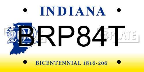 BRP84T Indiana License Plate