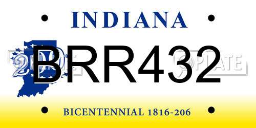 BRR432 Indiana License Plate