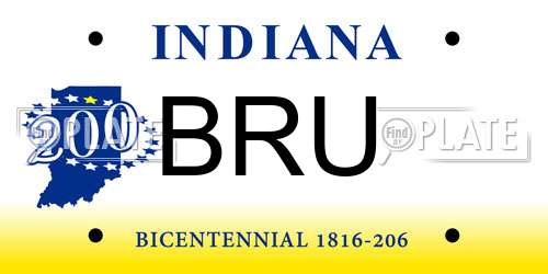 BRU Indiana License Plate