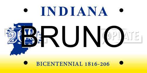 BRUNO Indiana License Plate