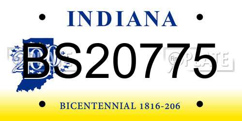 BS20775 Indiana License Plate