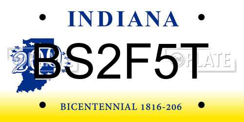 BS2F5T Indiana License Plate