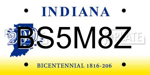 BS5M8Z Indiana License Plate