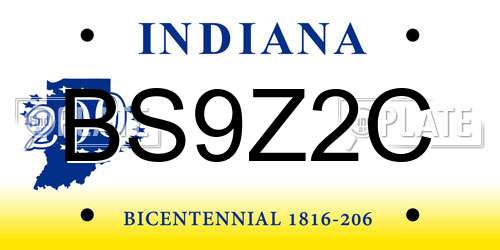 BS9Z2C Indiana License Plate
