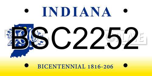 BSC2252 Indiana License Plate