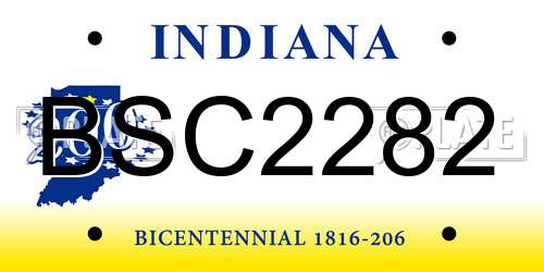 BSC2282 Indiana License Plate