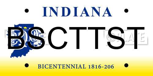 BSCTTST Indiana License Plate