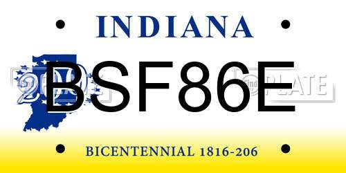 BSF86E Indiana License Plate