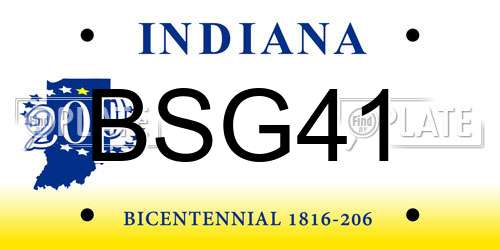 BSG41 Indiana License Plate