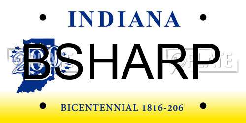 BSHARP Indiana License Plate