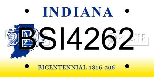 BSI4262 Indiana License Plate