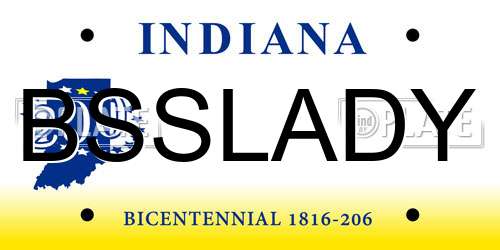 BSSLADY Indiana License Plate