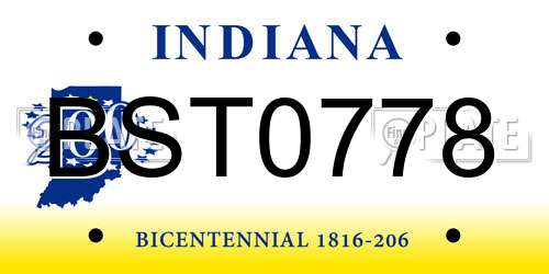 BST0778 Indiana License Plate
