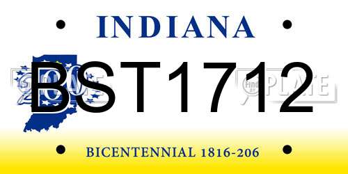 BST1712 Indiana License Plate