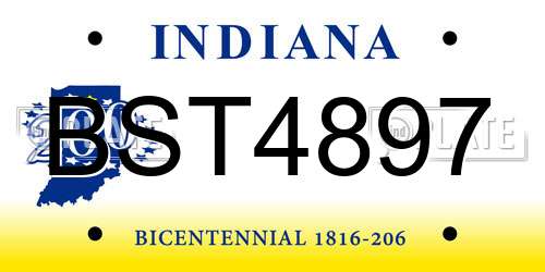 BST4897 Indiana License Plate