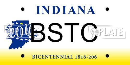 BSTC Indiana License Plate