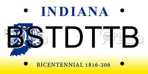 BSTDTTB Indiana License Plate