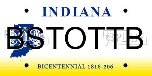 BSTOTTB Indiana License Plate