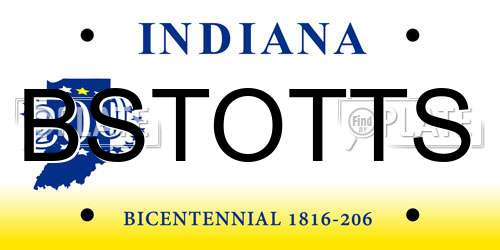 BSTOTTS Indiana License Plate