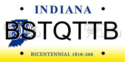BSTQTTB Indiana License Plate