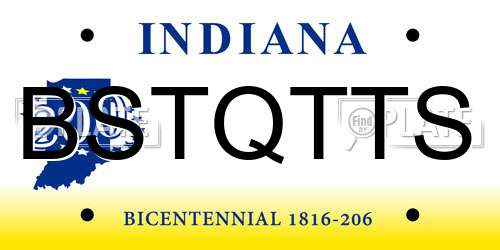 BSTQTTS Indiana License Plate