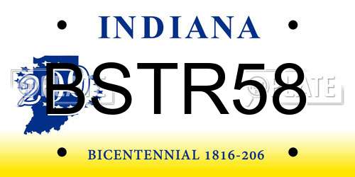 BSTR58 Indiana License Plate