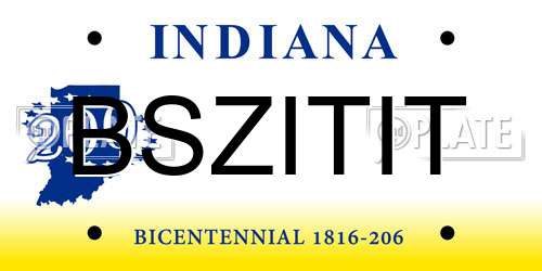 BSZITIT Indiana License Plate
