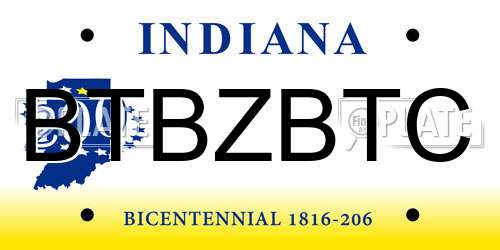 BTBZBTC Indiana License Plate