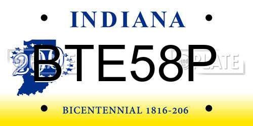 BTE58P Indiana License Plate
