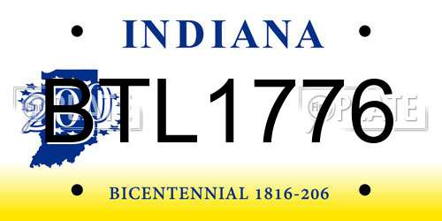 BTL1776 Indiana License Plate