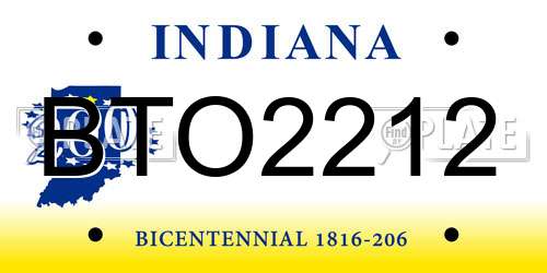 BTO2212 Indiana License Plate