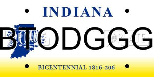 BTODGGG Indiana License Plate