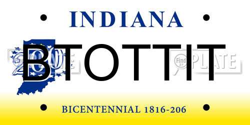 BTOTTIT Indiana License Plate