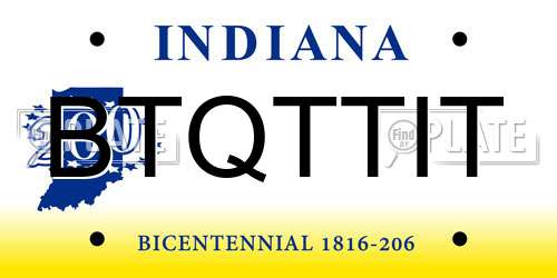 BTQTTIT Indiana License Plate