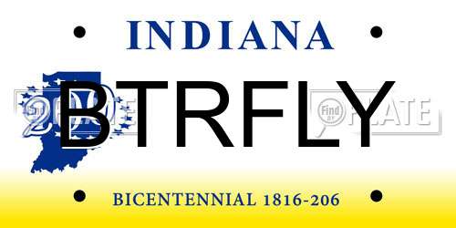 BTRFLY Indiana License Plate