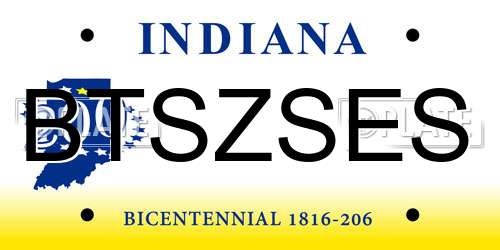 BTSZSES Indiana License Plate