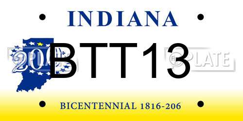BTT13 Indiana License Plate