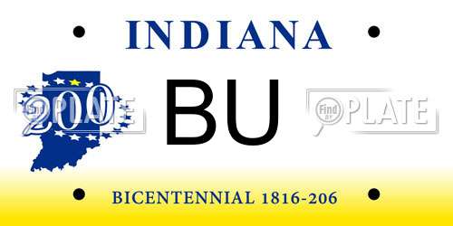 BU Indiana License Plate