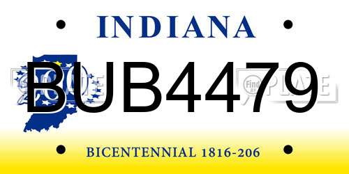 BUB4479 Indiana License Plate